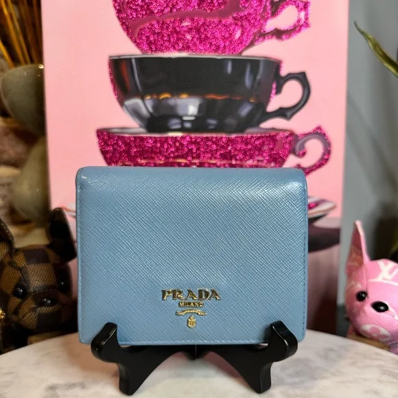 Prada Saffiano Leather Compact Wallet - Picture 3 of 15